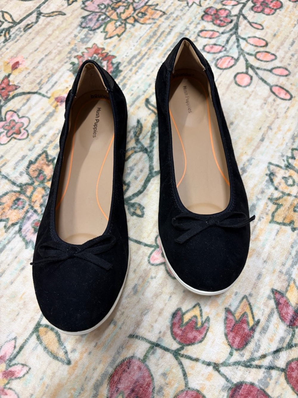 Hush Puppies PW - Tessa Black Suede Ballet Flats 8.5M